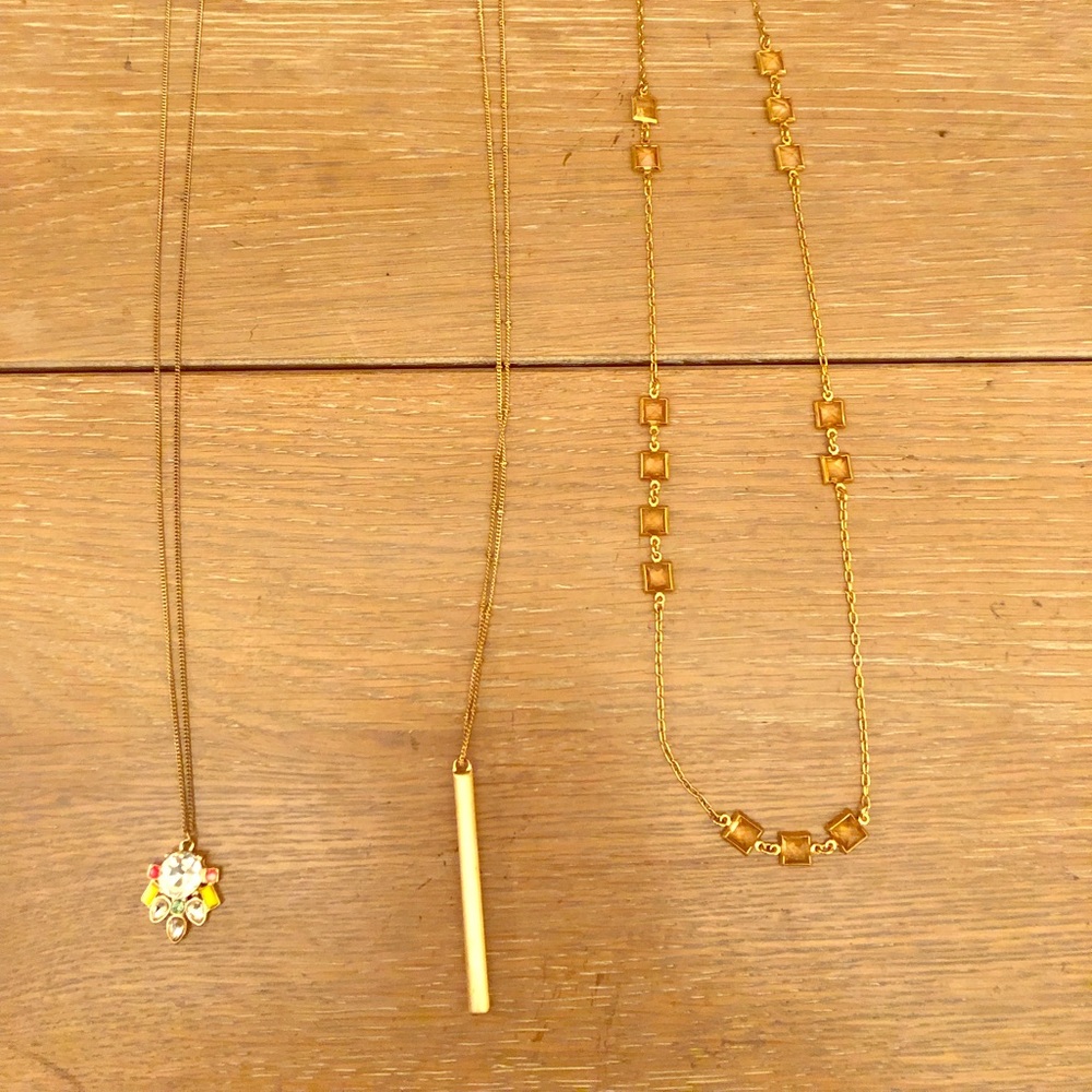 Long strand layering necklaces